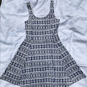 Blue and White Tribal Print H&M Skater Dress
